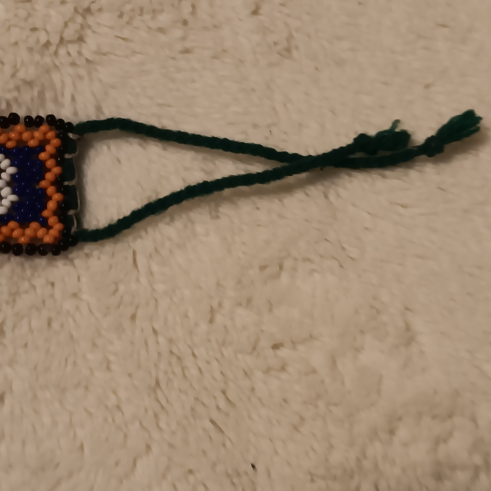 Handmade, Beaded  with Geometric Pattern. - Picture 3 of 6